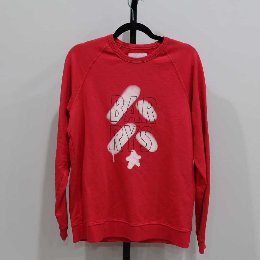 Barry’s Bootcamp Red Crew Neck Cotton Sweatshirt Unisex S